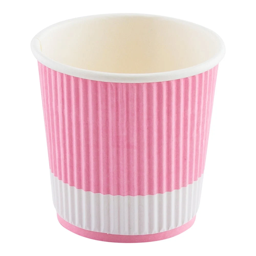 Cups, Hot, 4 Ounce, Paper, Light Pink, Ripple Wall, 4 Ounce,1 - 500 COUNT