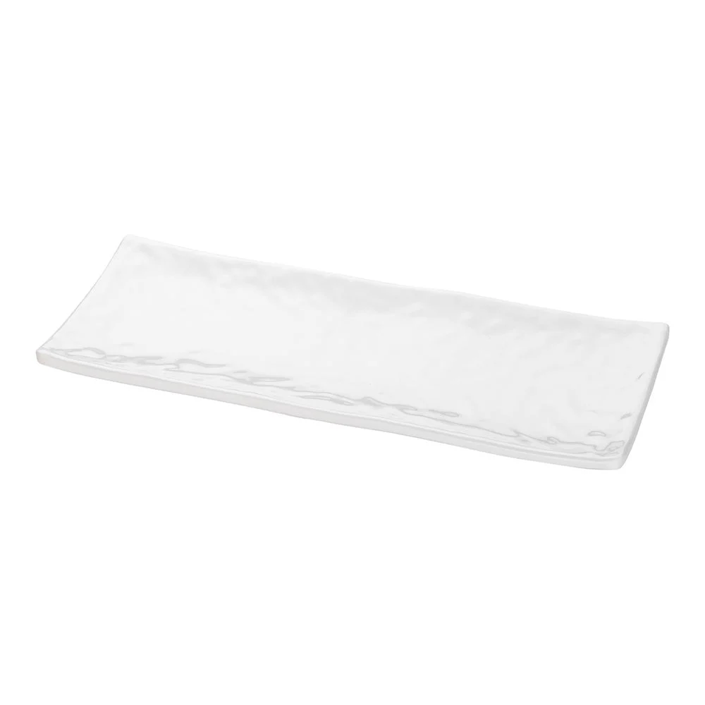Plate, Serving, Voga Japonais Melamine, 10.5 x 4.5 x 1 Inch, White, Rectangular,1 - 2 COUNT