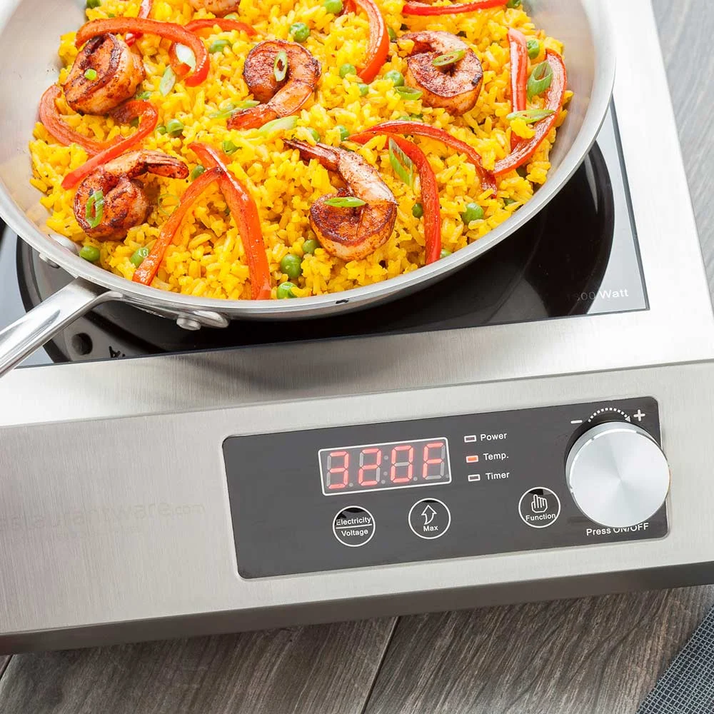 Cooktop, Induction, 18.4 x 14.6 x 5.8 Inch, Heavy-Duty, Stainless Steel & Plastic, 220 Volt,1 - 1 EACH