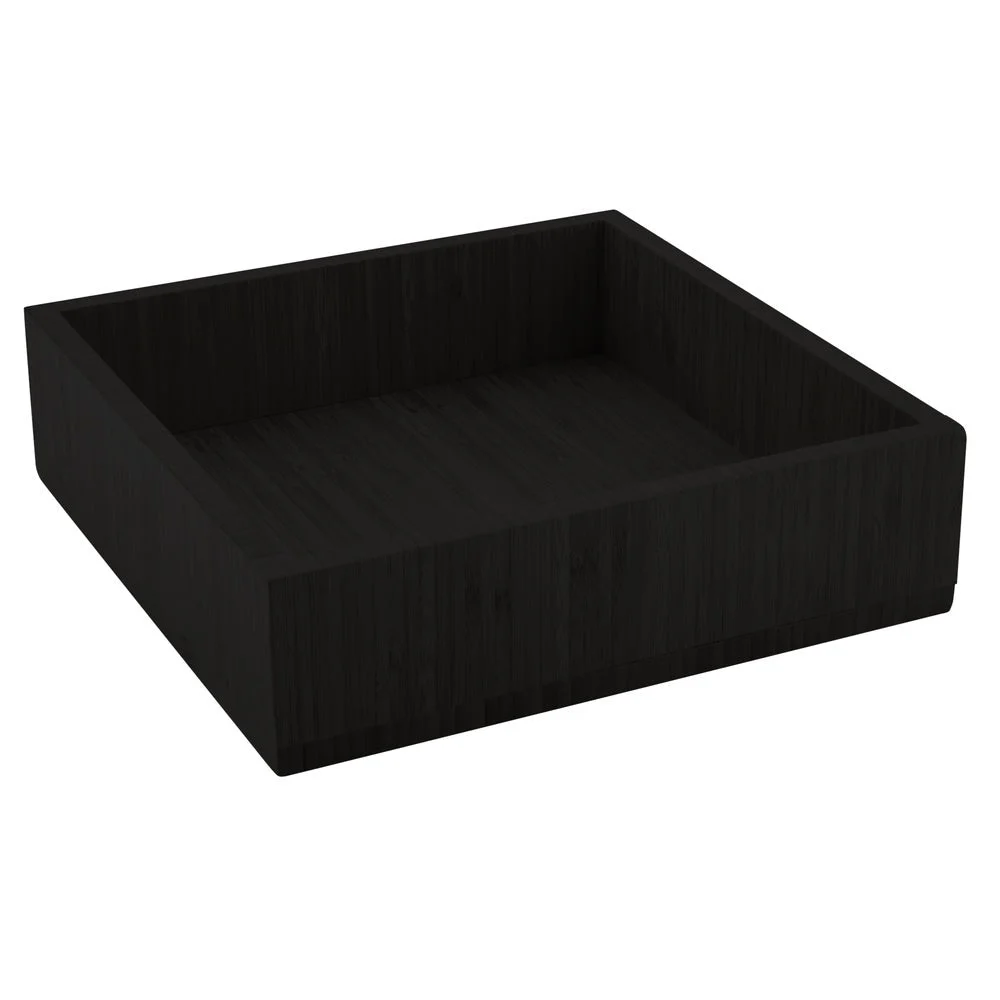 Tray, Large, 11.75 x 11.75 x 3.25 Inch, Square, Black, Bamboo,1 - 1 EACH