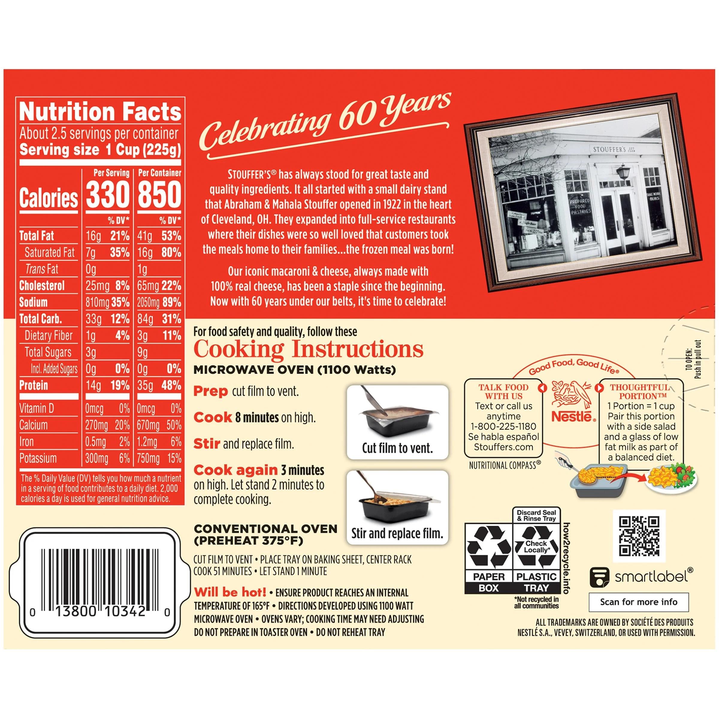 Entree, Macaroni & Cheese,12 - 20 OUNCE