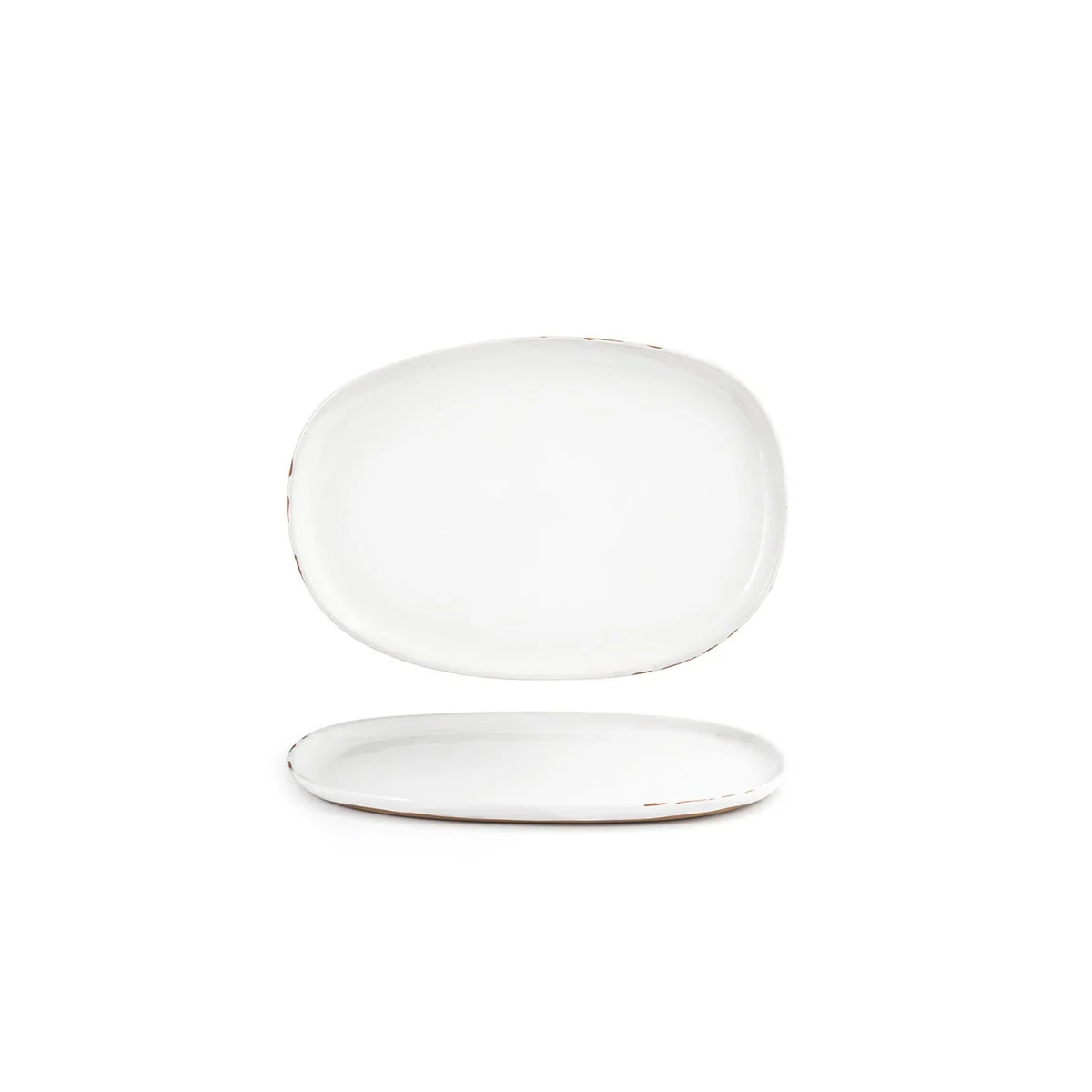 Plates, Footed, 15 x 7 x 2 Inch, White, Rectangular,4 - 1 COUNT