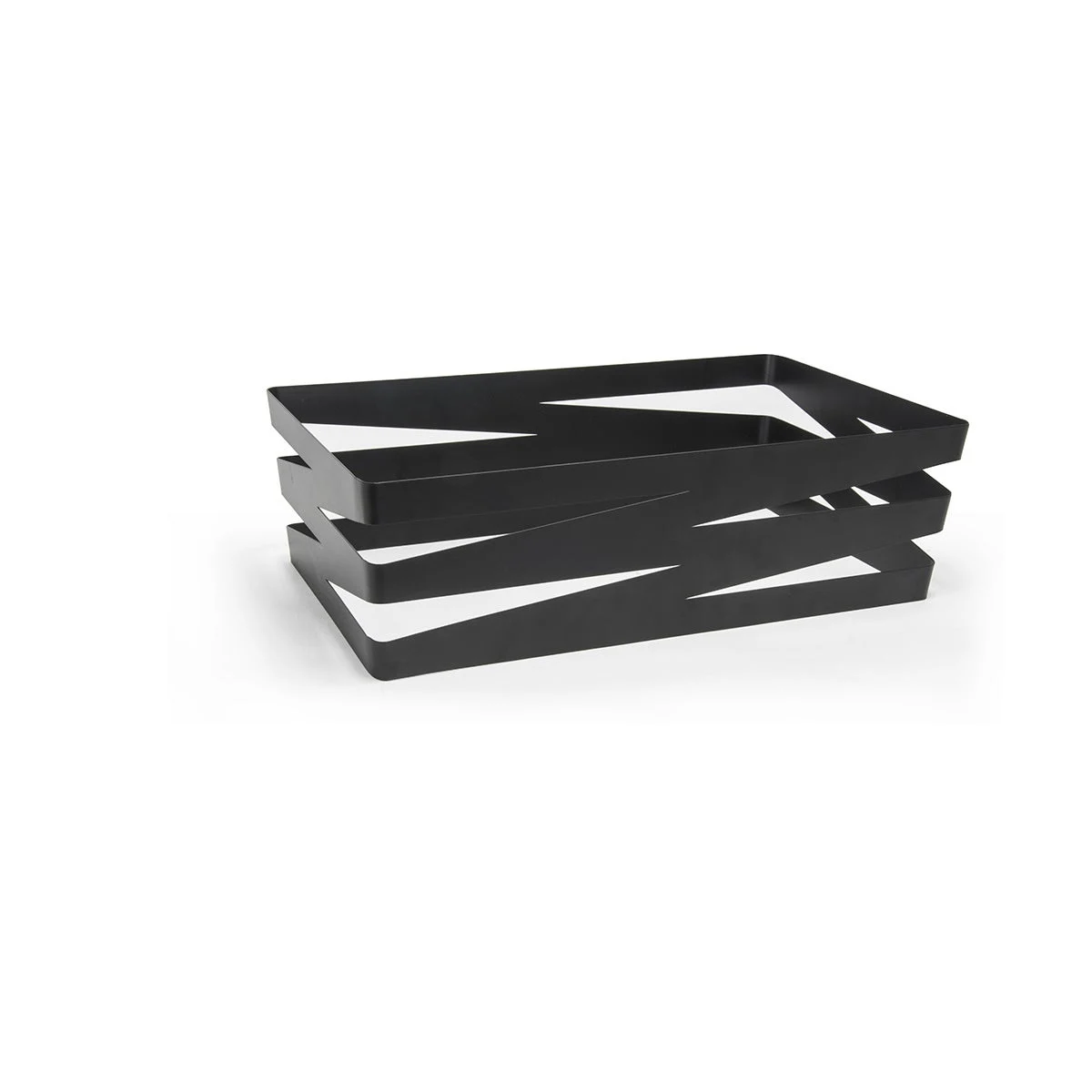 Organizer, Deep, 12 x 6 Inch Full-Size, Zig Zag, Matte Black, Metal,2 - 1 COUNT