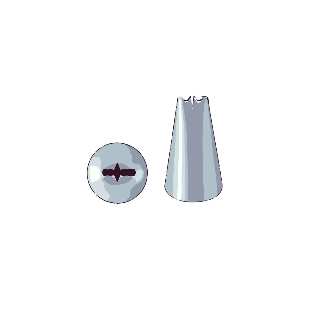 Piping Tip, Ruffle, Stainless Steel, #340, 0.75 x 0.75 x 1.25 Inch,1 - 1 EACH