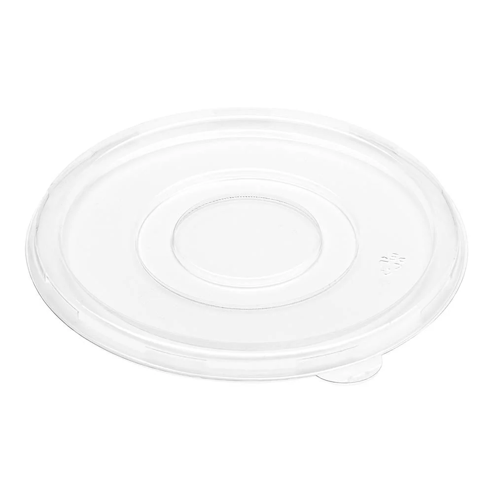 Lids, Flat, Pulp Tek, Plastic, Clear, 6.5 Inch, Fits 18 Ounce Sugargane Salad Bowls,1 - 100 COUNT