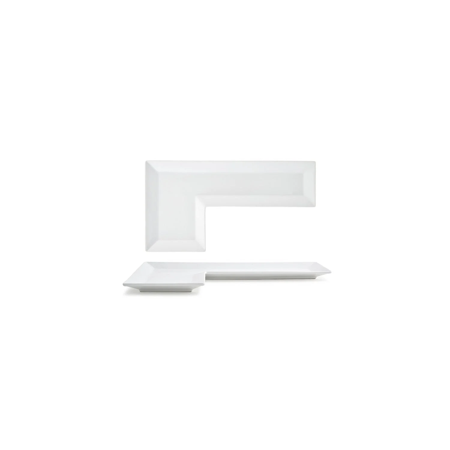 Plate, Puzzle, 13 x 7 x 0.75 Inch, White, L-Shaped,6 - 1 COUNT