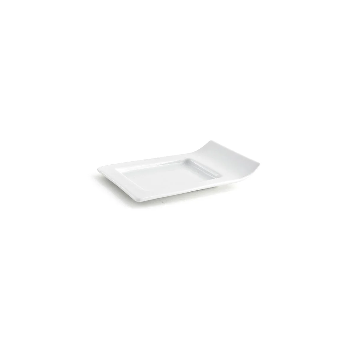 Plates, Sampler, Nami, 5.75 x 3.75 Inch, White, Undecorated, Rectangular with Flared Edge,12 - 1 EACH