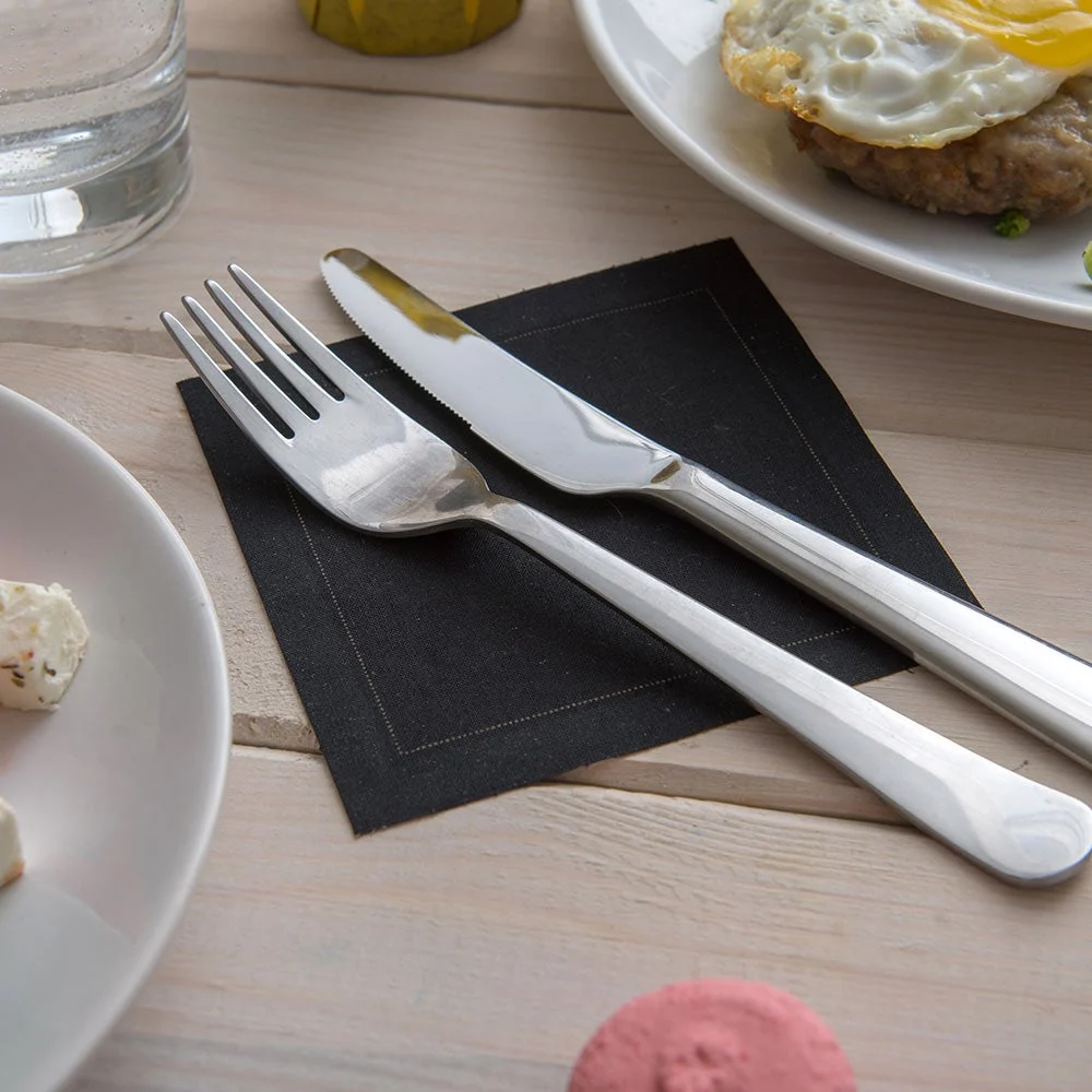 Napkins, Napluxe Organic Cotton Cocktail, Black, 4.5 Inch, 4.5 Linear Inch,1 - 50 COUNT