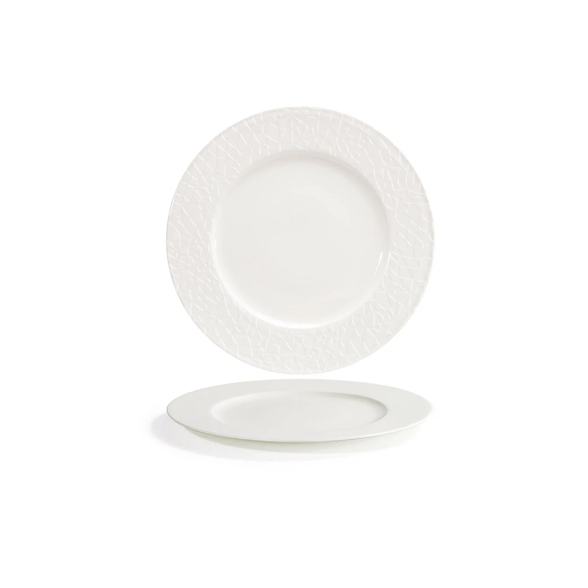 Plates, Rim, Facet, 10.62 Inch, White, Round,6 - 1 COUNT