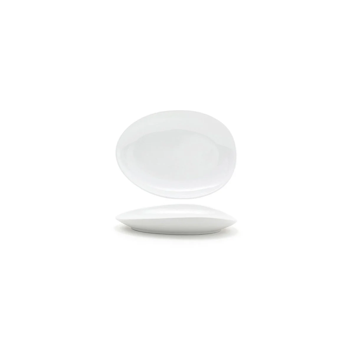 Plates, Porcelain, 12 Inch, White, Oval,2 - 1 COUNT