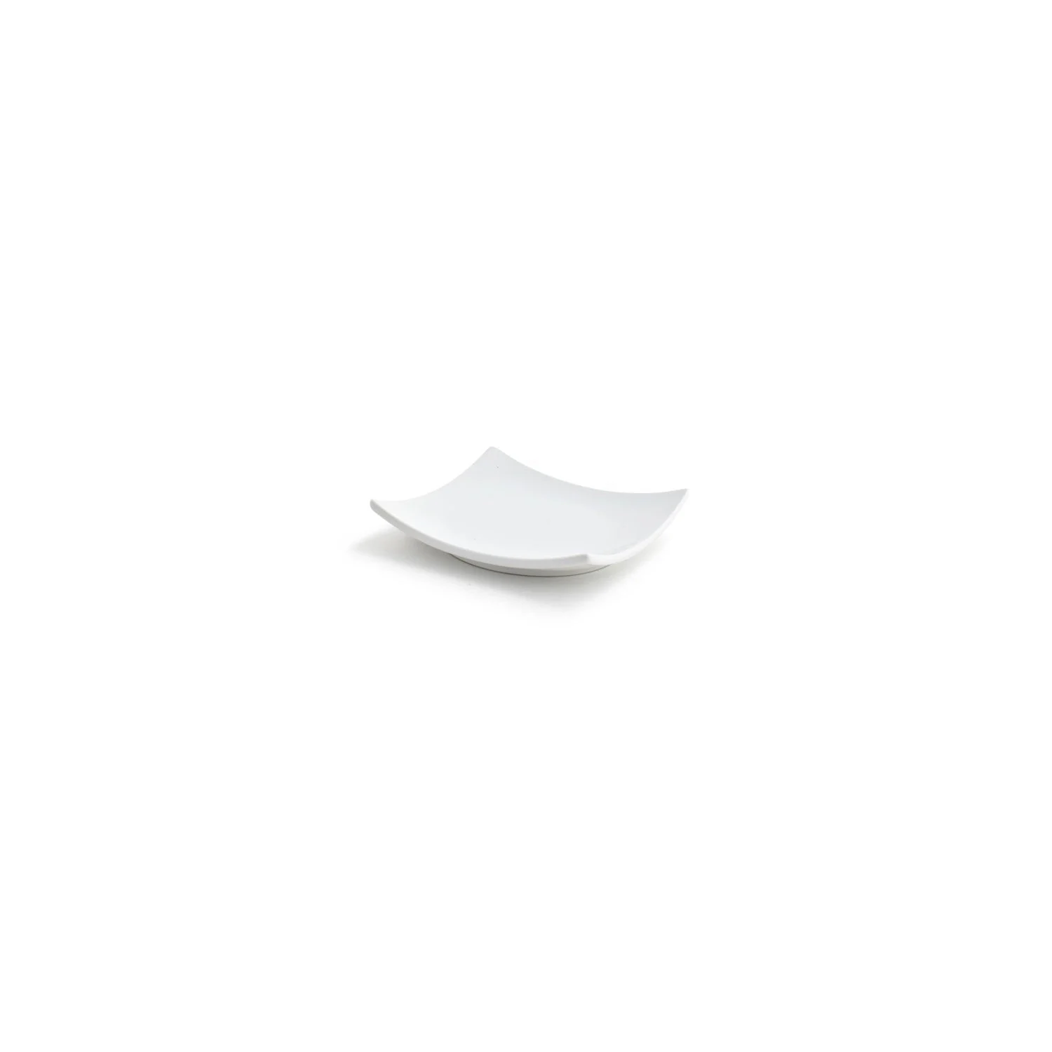 Plates, Origami, 5 Inch, White, Undecorated, Square with Flared Edges,12 - 1 EACH