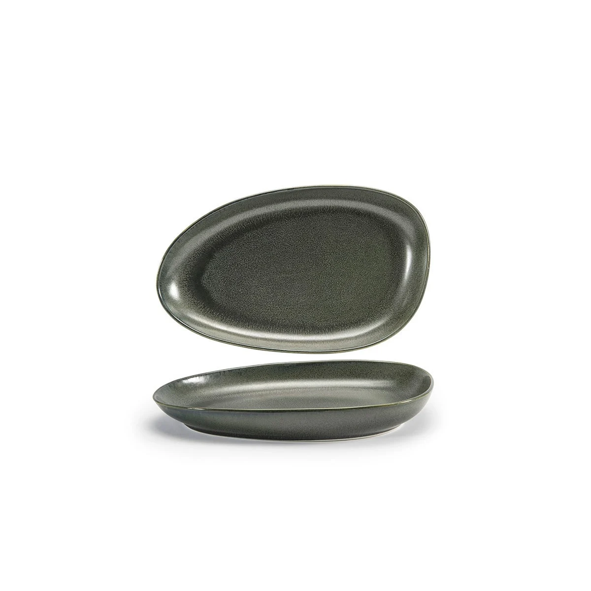 Plates, Porcelain, 11 Inch, Sage, Oval,6 - 1 COUNT