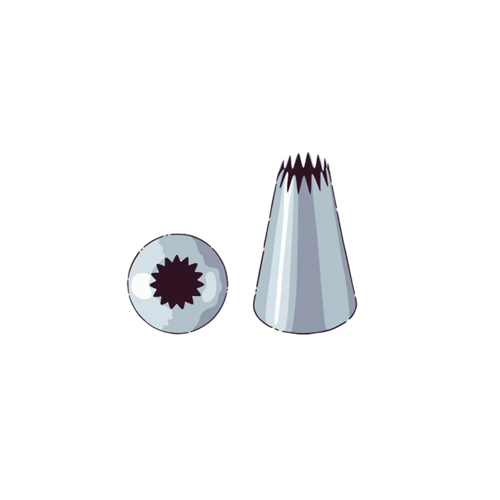Piping Tip, Open Star, Stainless Steel, #32, 0.75 x 0.75 x 1.25 Inch,1 - 1 EACH