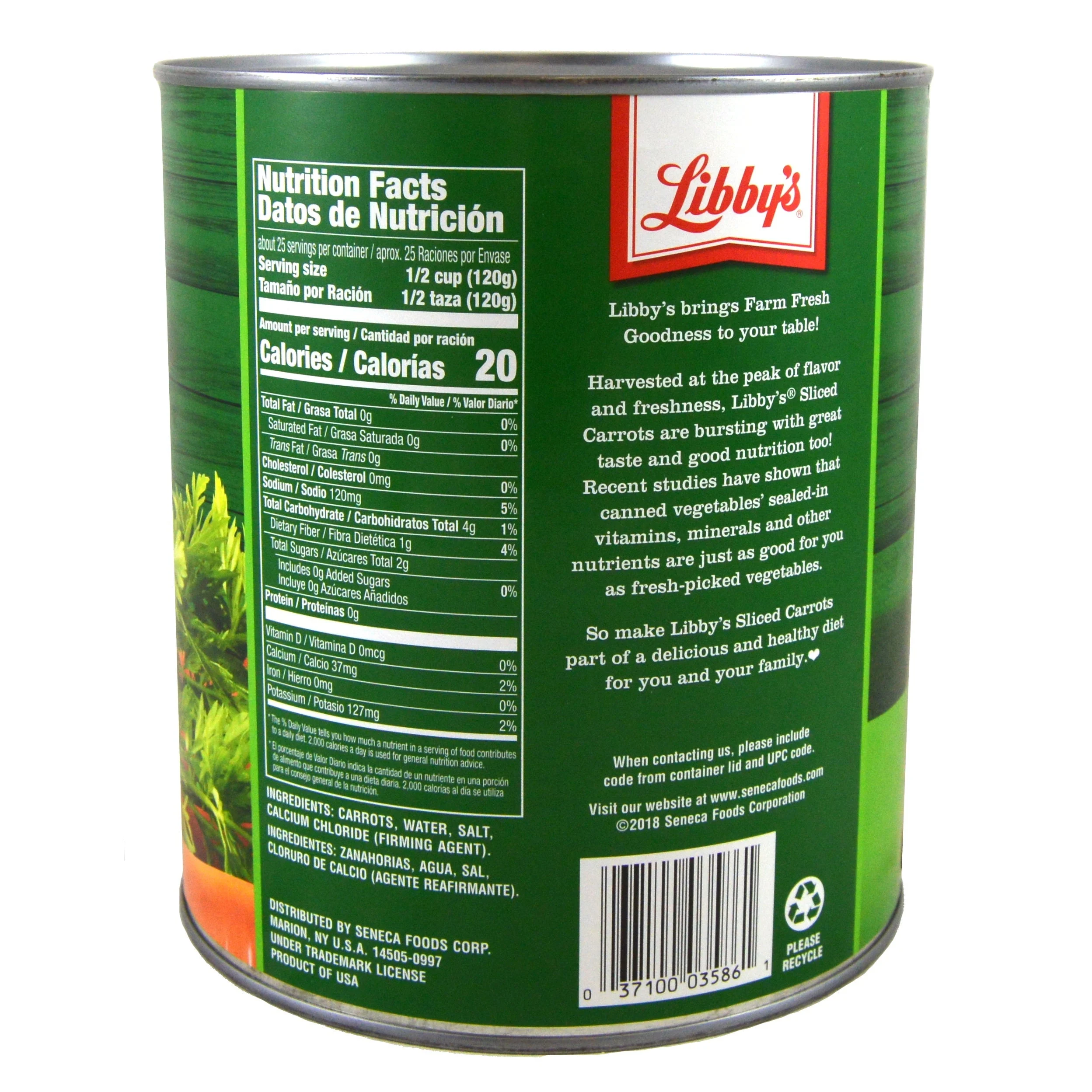 Carrots, Sliced, Low Sodium, Medium, Shelf-Stable,6 - 105 OUNCE