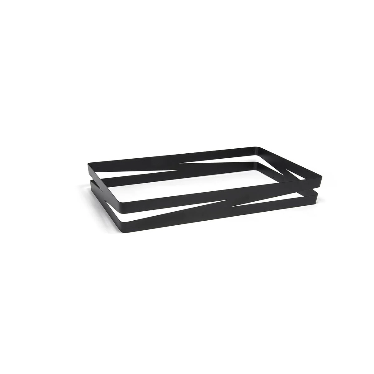 Organizer, Shallow, 12 x 2.75 Inch Full-Size, Zig Zag, Matte Black, Metal,2 - 1 COUNT