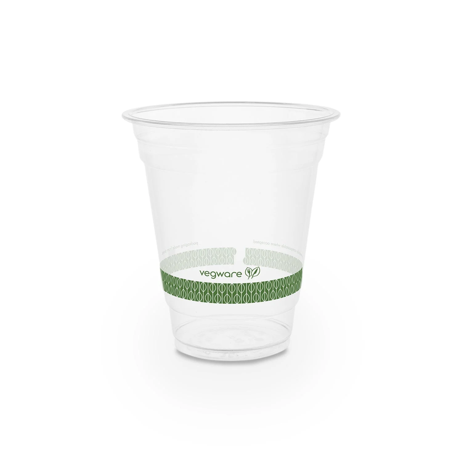 Cups, Cold, 12 Ounce, Plastic, Clear with Green Decor, PLA,20 - 50 COUNT