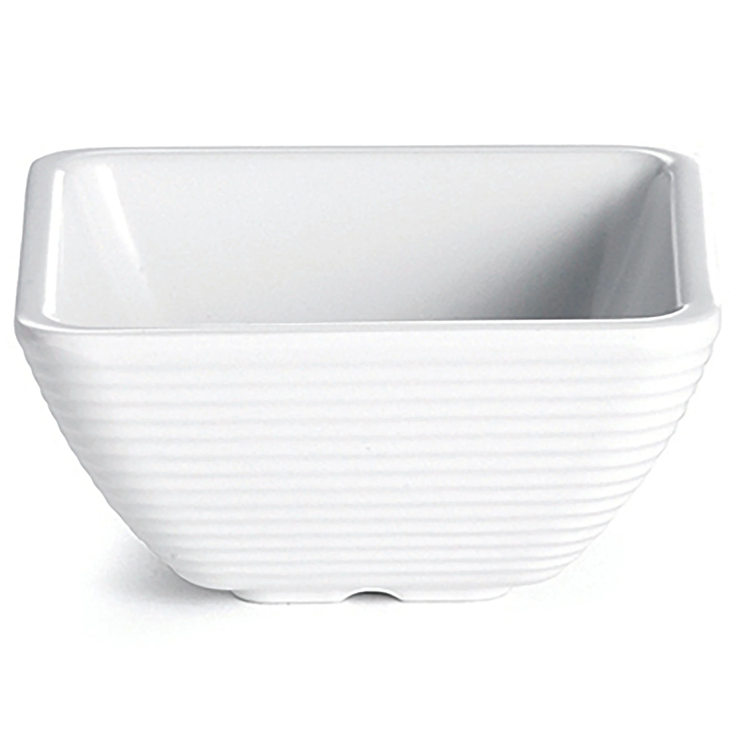 Ramekins, Ribbed, 3 Ounce, Square, White, Melamine, 3 Ounce,12 - 1 EACH