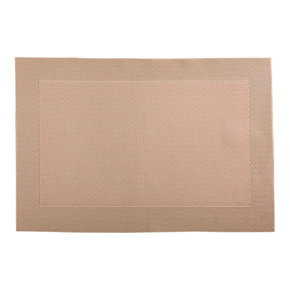 Placemats, Geneva Frame 16 x 12 Inch, Woven, Desert Sand, Vinyl,1 - 6 COUNT