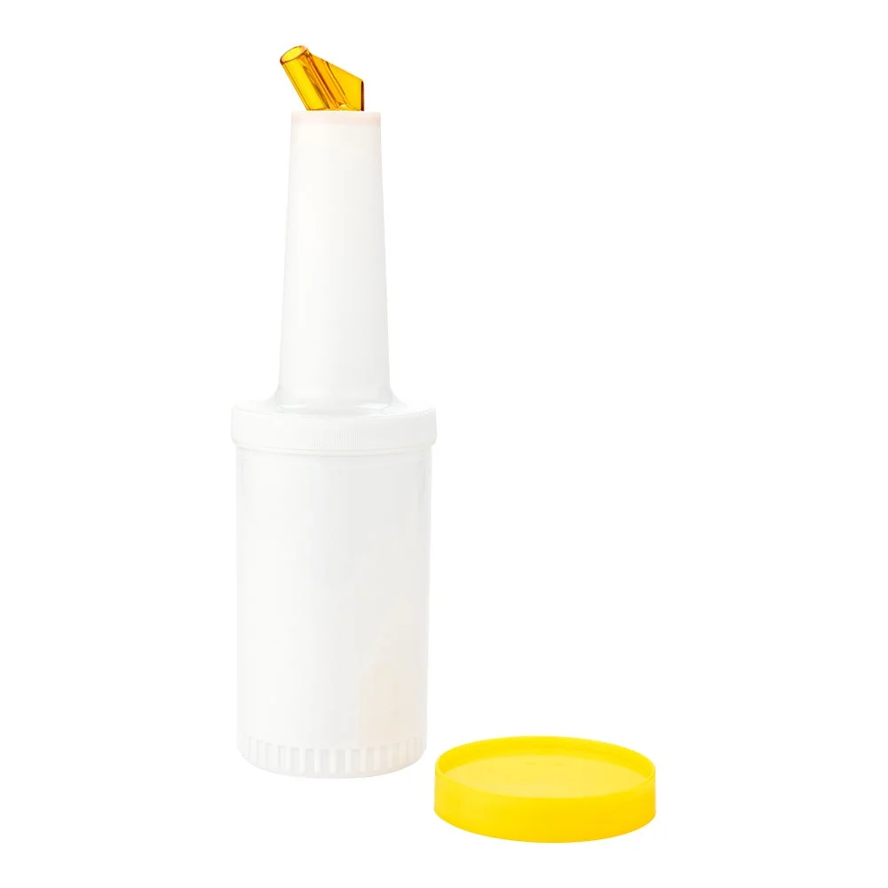 Pourer, Bar Lux, 1 Quart, Plastic, with Yellow Spout & Lid,1 - 1 EACH