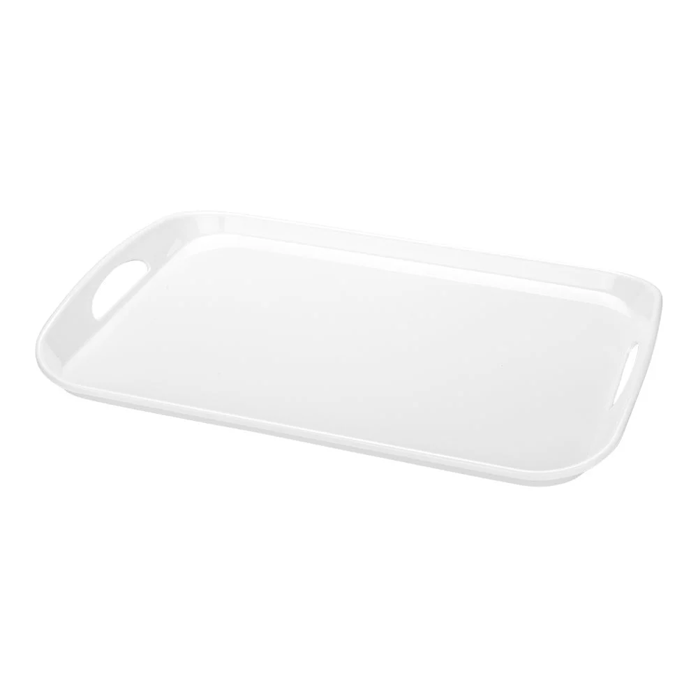 Tray, Serving, Voga Melamine, 18 x 12.5 x 1.75 Inch, White, Rectangular, with Handles,1 - 1 EACH