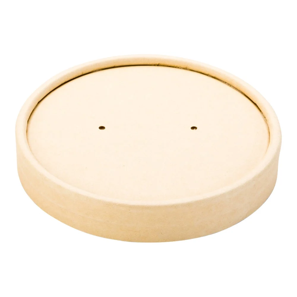 Lids, Paper, Bamboo, Round, for 8 & 12 Ounce Soup Containers,1 - 200 COUNT