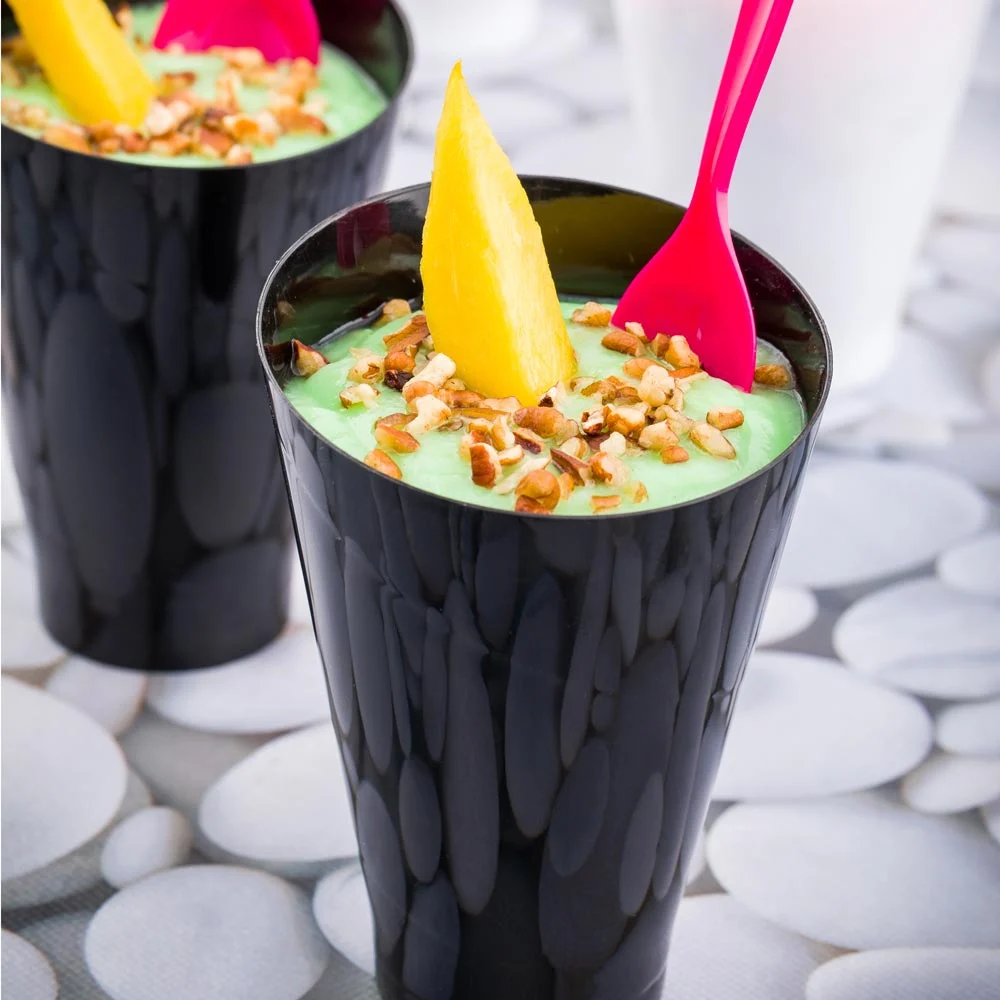 Cups, Dessert, 6.5 Ounce, Plastic, Black, Round Incline, Heavyweight, 6.5 Ounce,1 - 100 COUNT