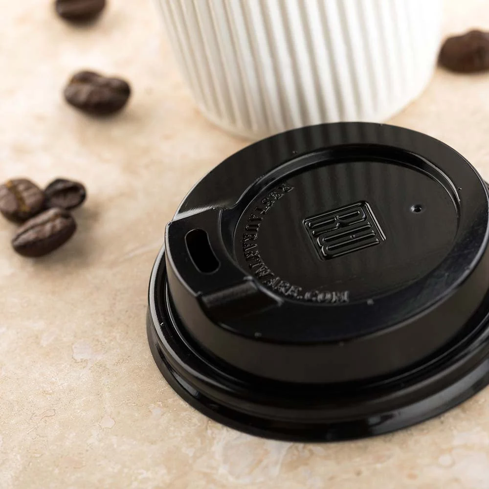 Lids, Flat Vented, Plastic, Black, Polystyrene, for 4 Ounce Hot Cups,10 - 500 COUNT