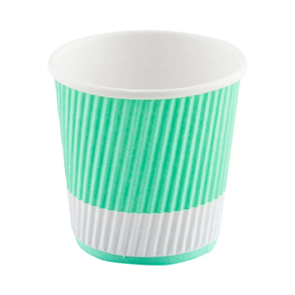 Cups, Hot, 8 Ounce, Paper, Light Green, Ripple Wall,1 - 500 COUNT