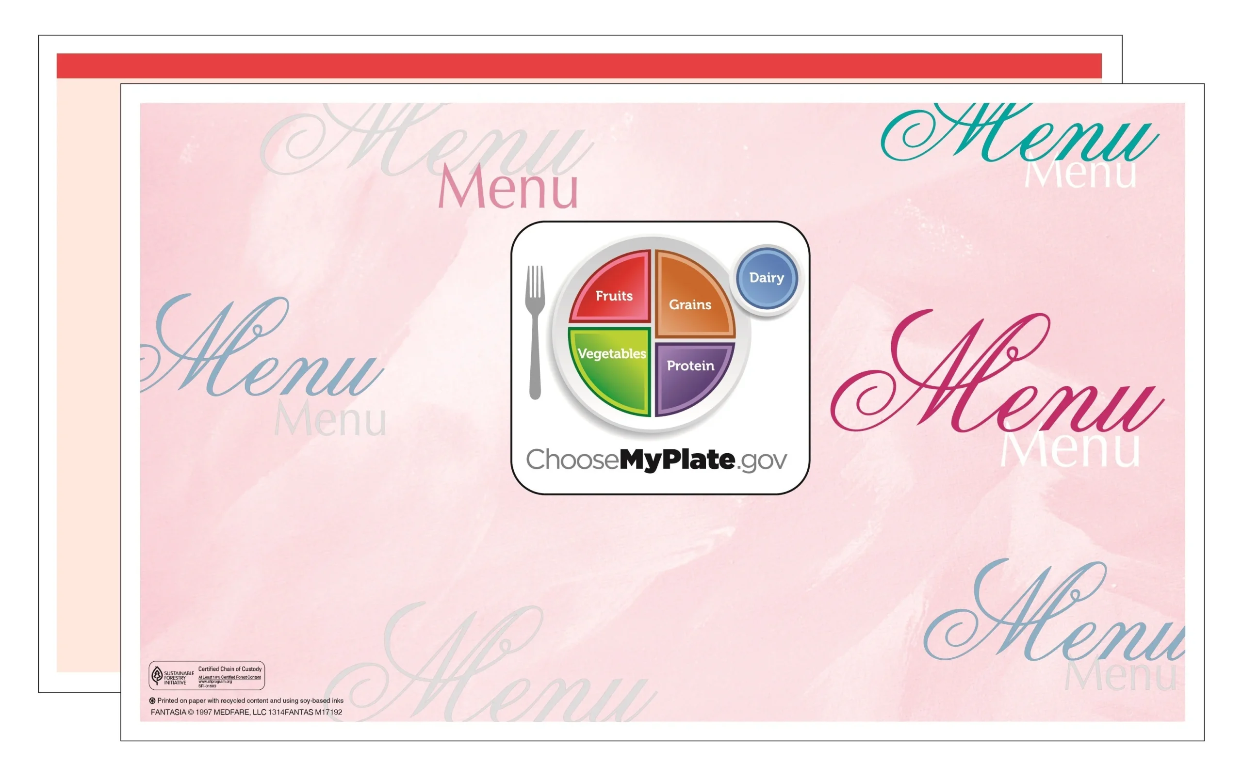 Menus, Red, Fantasia,1 - 500 COUNT