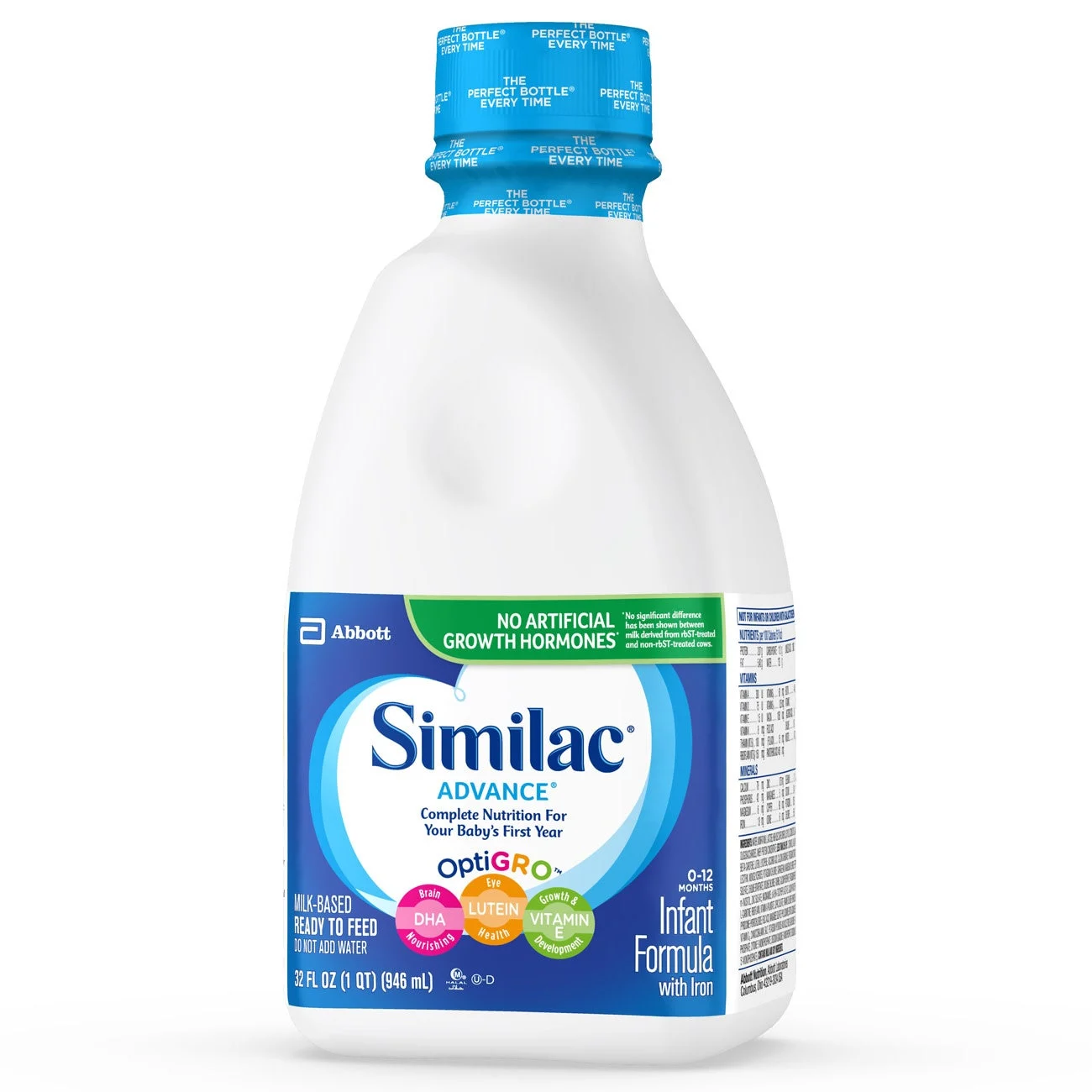 Infant Formula, Similac Advanced, 0-12 Month, Milk-Based Liquid, Ready-to-Feed, with Iron,6 - 32 FLUID