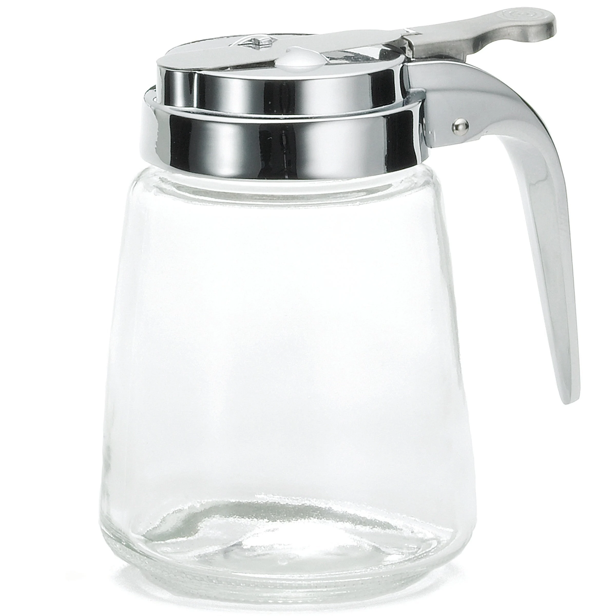 Servers, Syrup, 8 Ounce, Modern, Glass with Chrome Plated Metal Tops, 8 Ounce,12 - 1 EACH