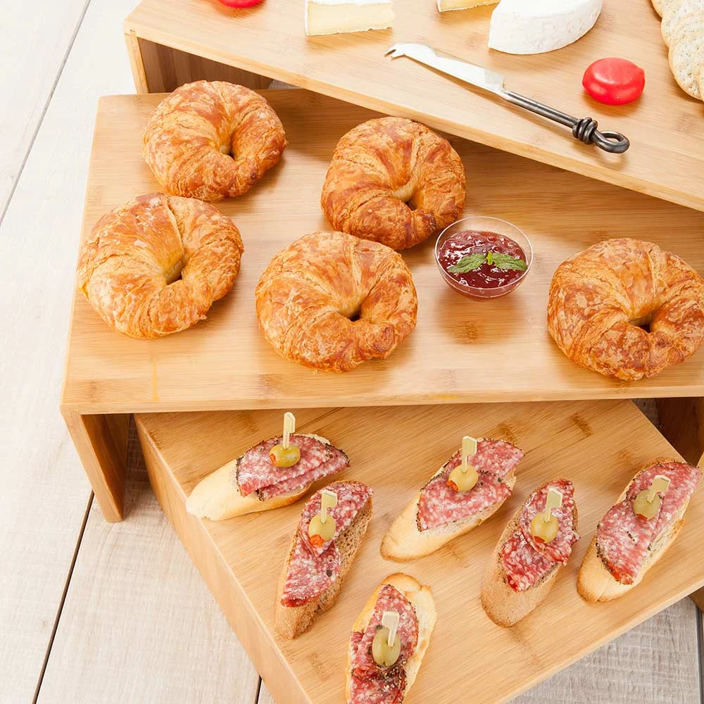 Tray Stand, Serving, 12 Inch, Bamboo, 12 Linear Inch,1 - 3 PIECE