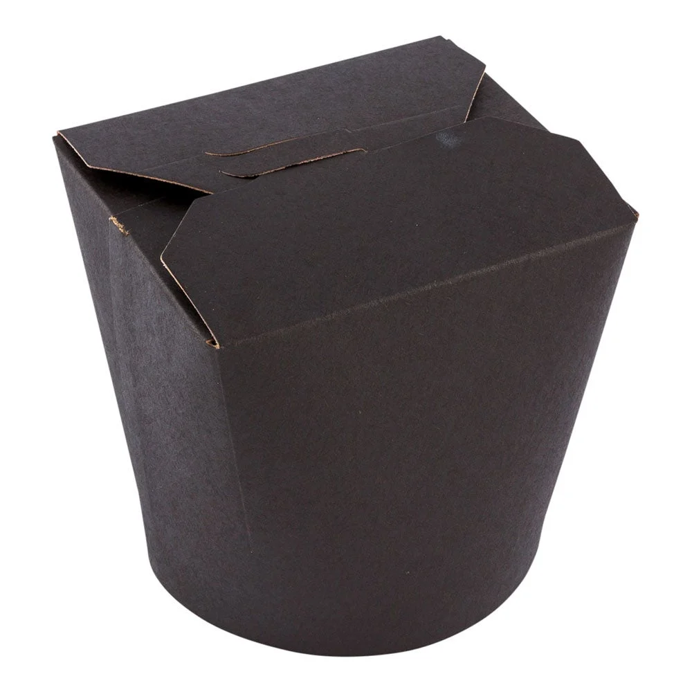 Containers, Noodle Take-Out, 26 Ounce, Paper, Black, Round, 26 Ounce,1 - 200 COUNT