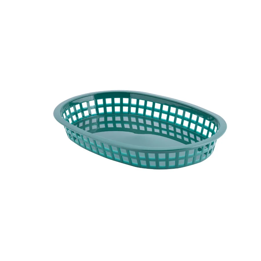 Baskets, Chicago Serving, 10.5 x 7 Inch, Oval, Forest Green, Polypropylene,36 - 1 EACH