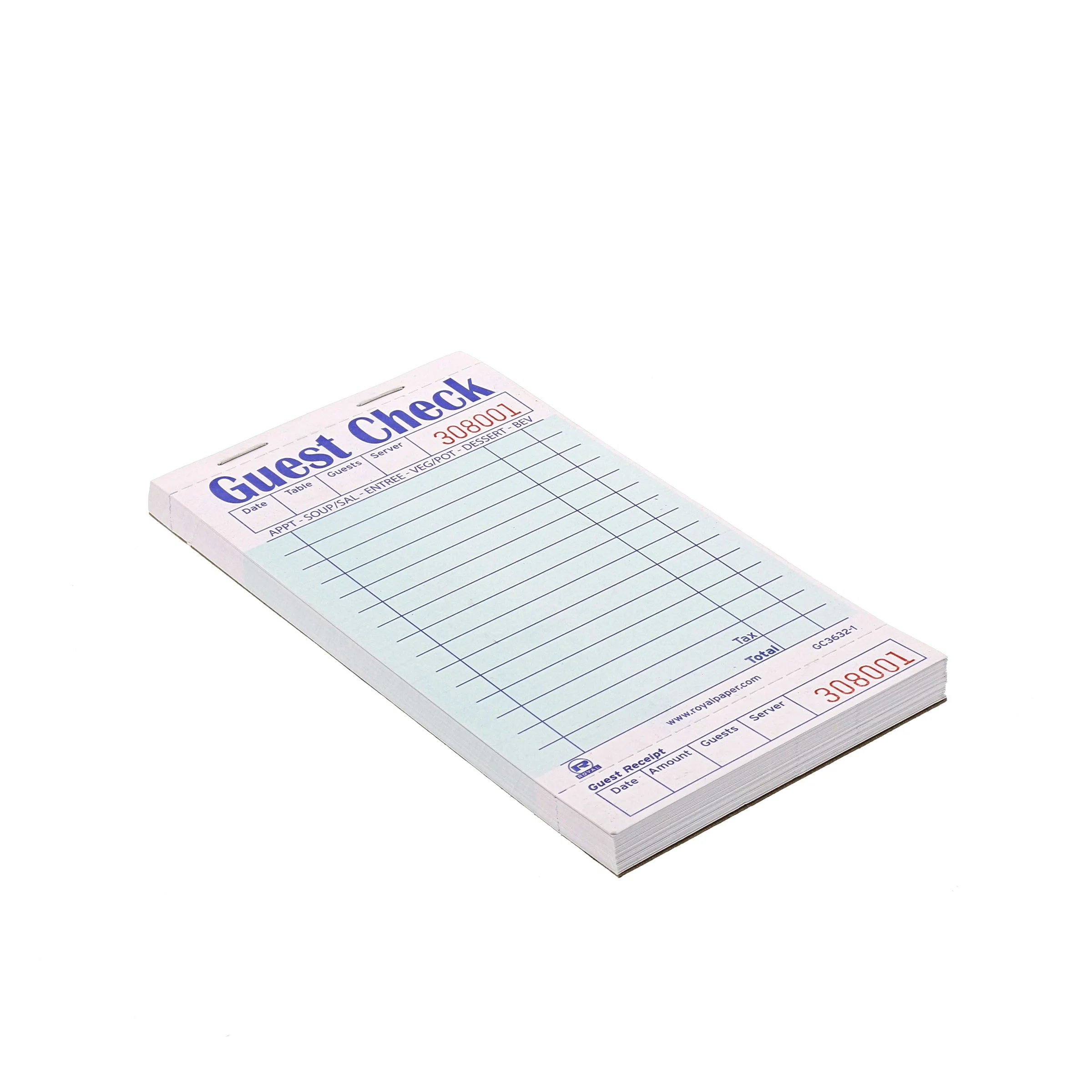 Check Books, Guest, 1-Part, Green, 15-Line,5 - 10 COUNT