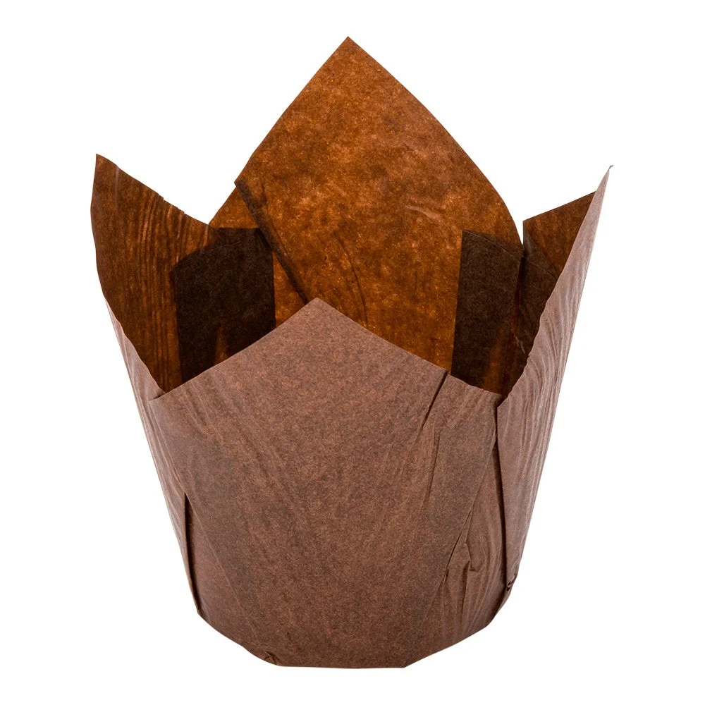 Cups, Baking, Panificio 3.5 Inch, Greaseproof Paper, Brown, Tulip,1 - 200 COUNT