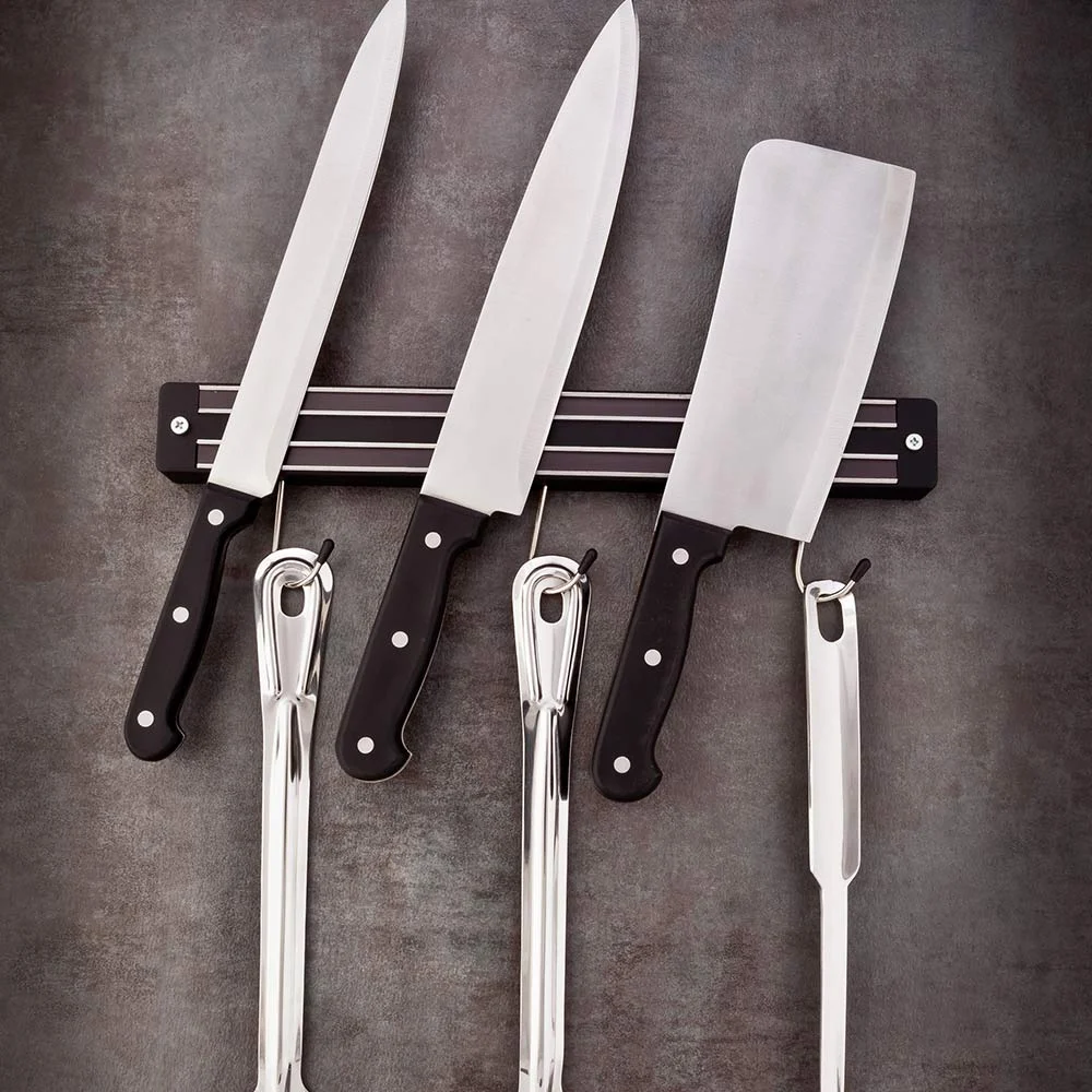 Holder, Knife, 13 Inch, Magnetic, with 3 Hooks, 13 Linear Inch,1 - 1 EACH