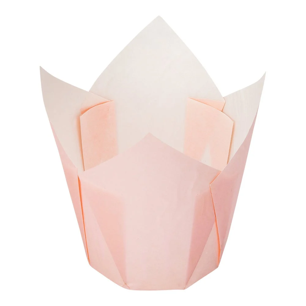 Cups, Baking, Panificio 3.5 Inch, Greaseproof Paper, Pink, Tulip,1 - 200 COUNT