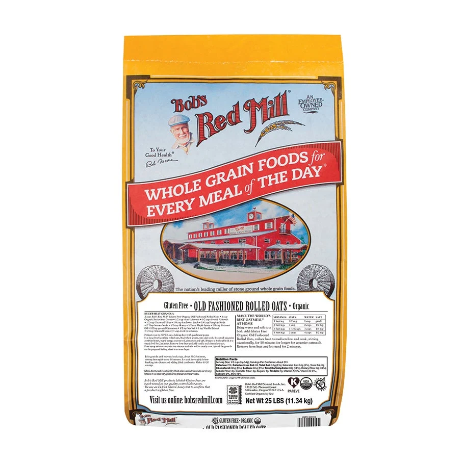 Oats, Old-Fashioned Rolled, Organic,1 - 25 POUND