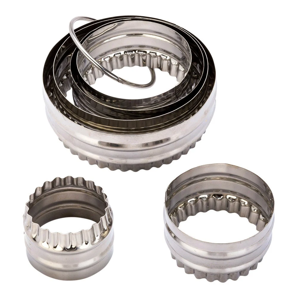 Cutter Set, Cookie, Pastry Tek 6-Piece, Round, Metal, Fluted, Double-Sided,1 - 1 EACH