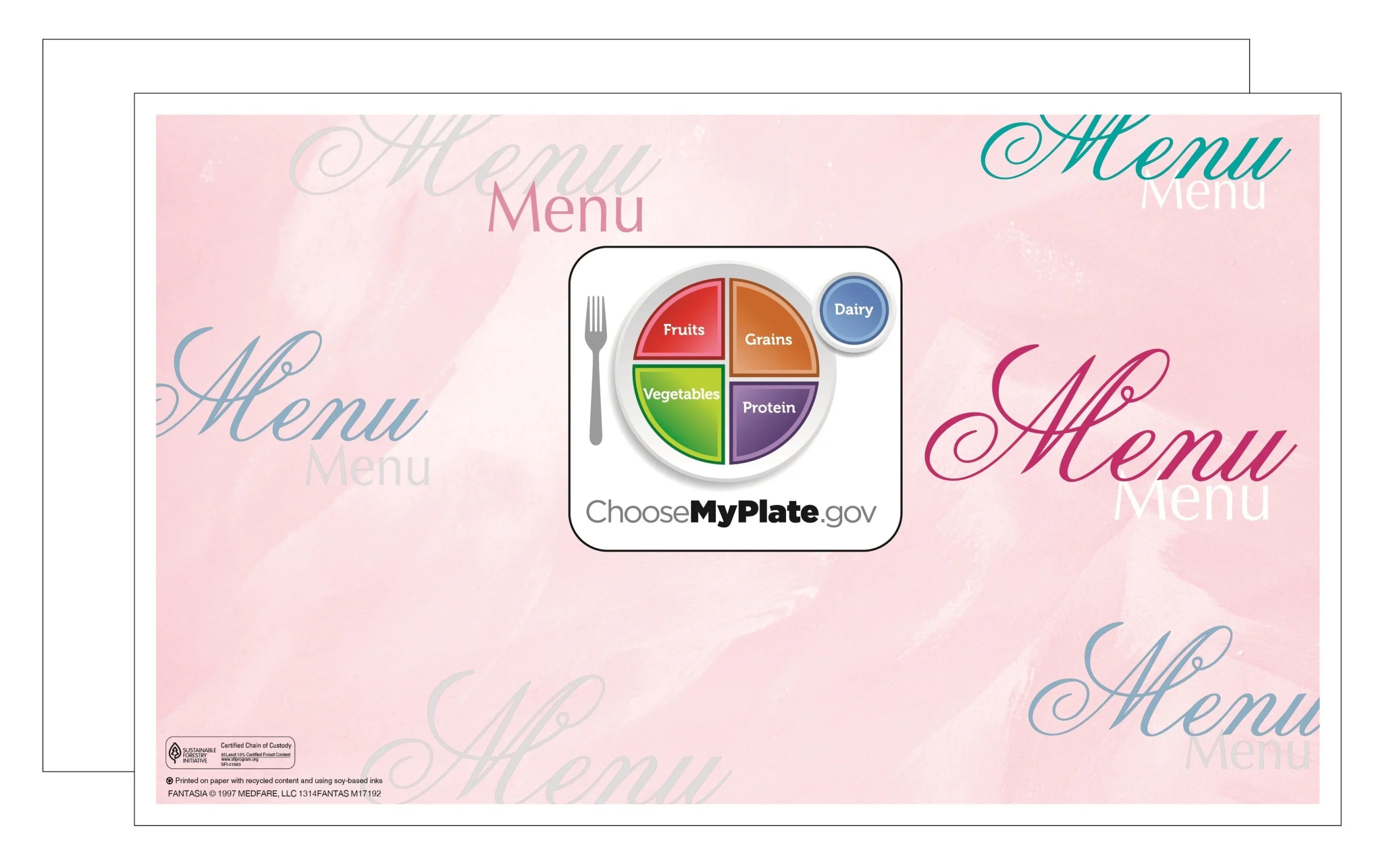 Menus, White, Fantasia,1 - 500 COUNT