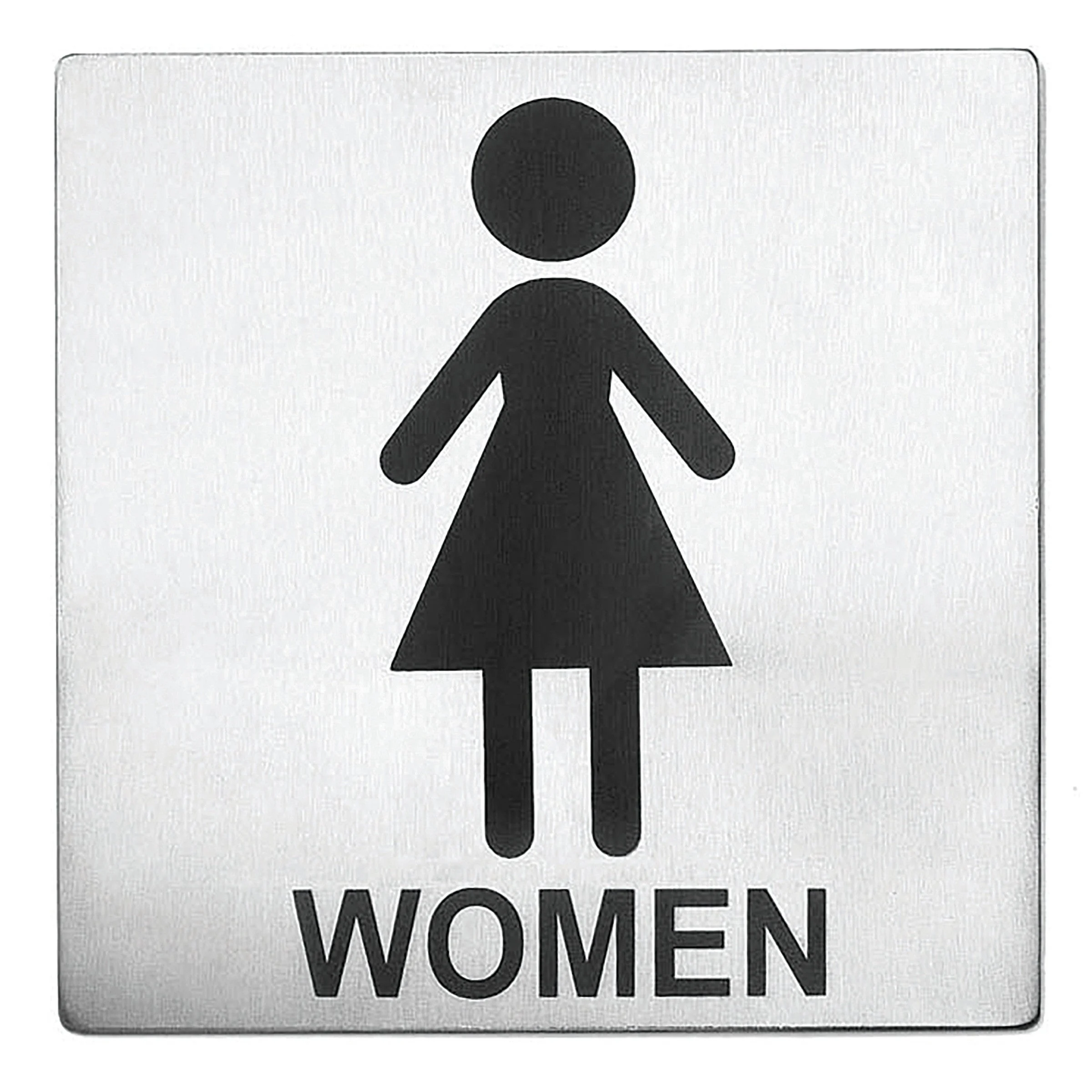 Signs, Symbol, Restroom, Women, Stainless Steel, 5 x 5 Inch,1 - 1 EACH