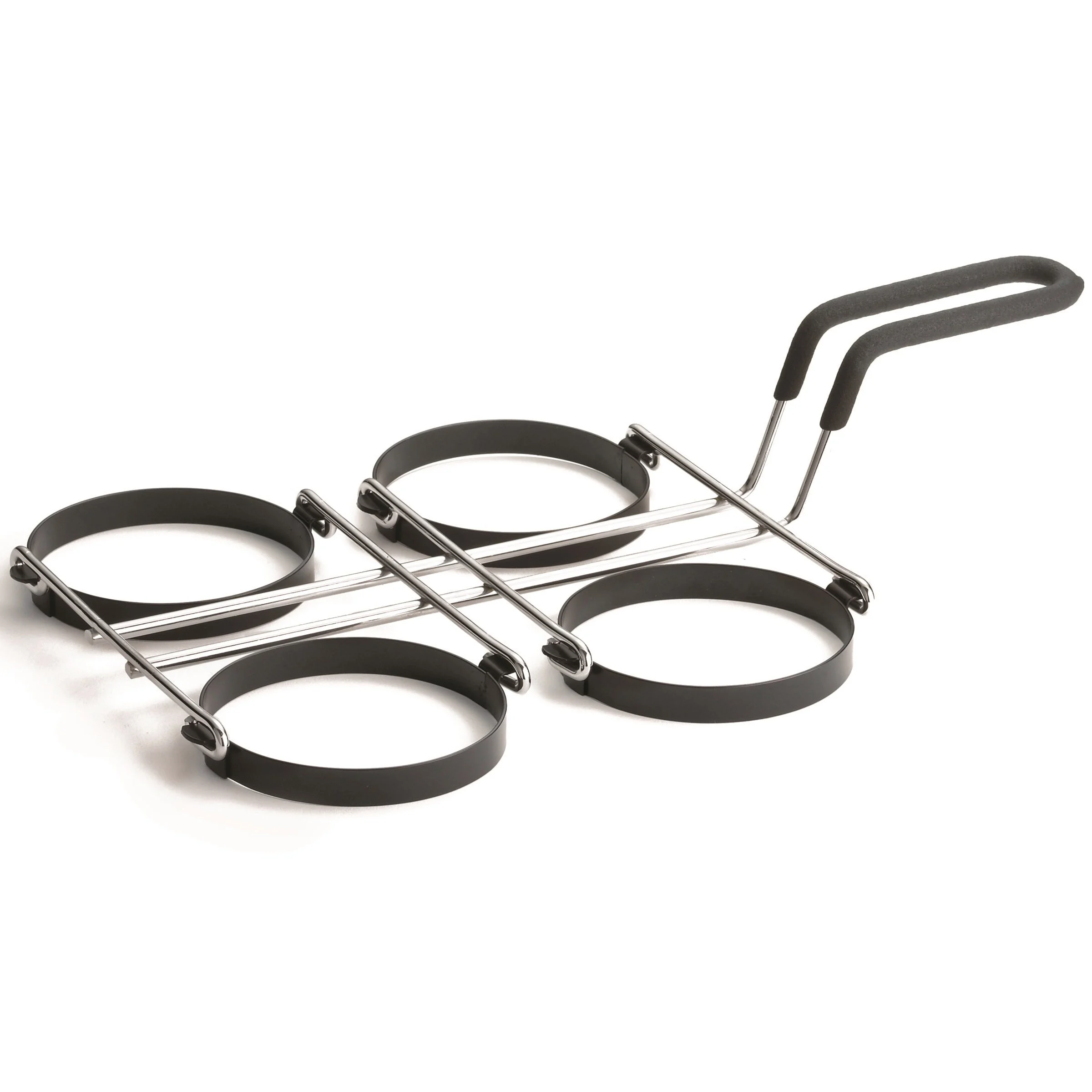 Rings, Egg, 4-Egg, Nonstick, Chrome Plated Metal, with Cool-Touch Wire Handle,1 - 1 EACH