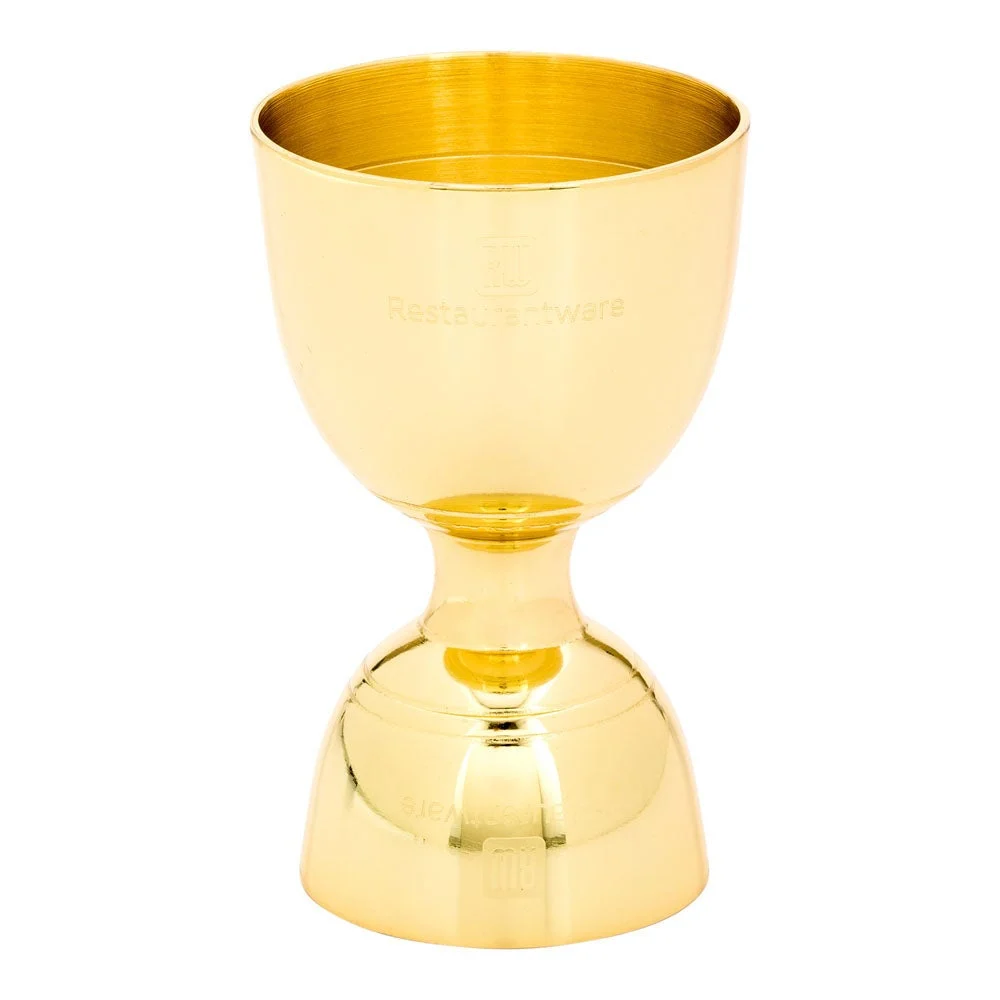 Jigger, Double, 1 & 2 Ounce, Gold Plated, 2 Ounce,1 - 1 EACH