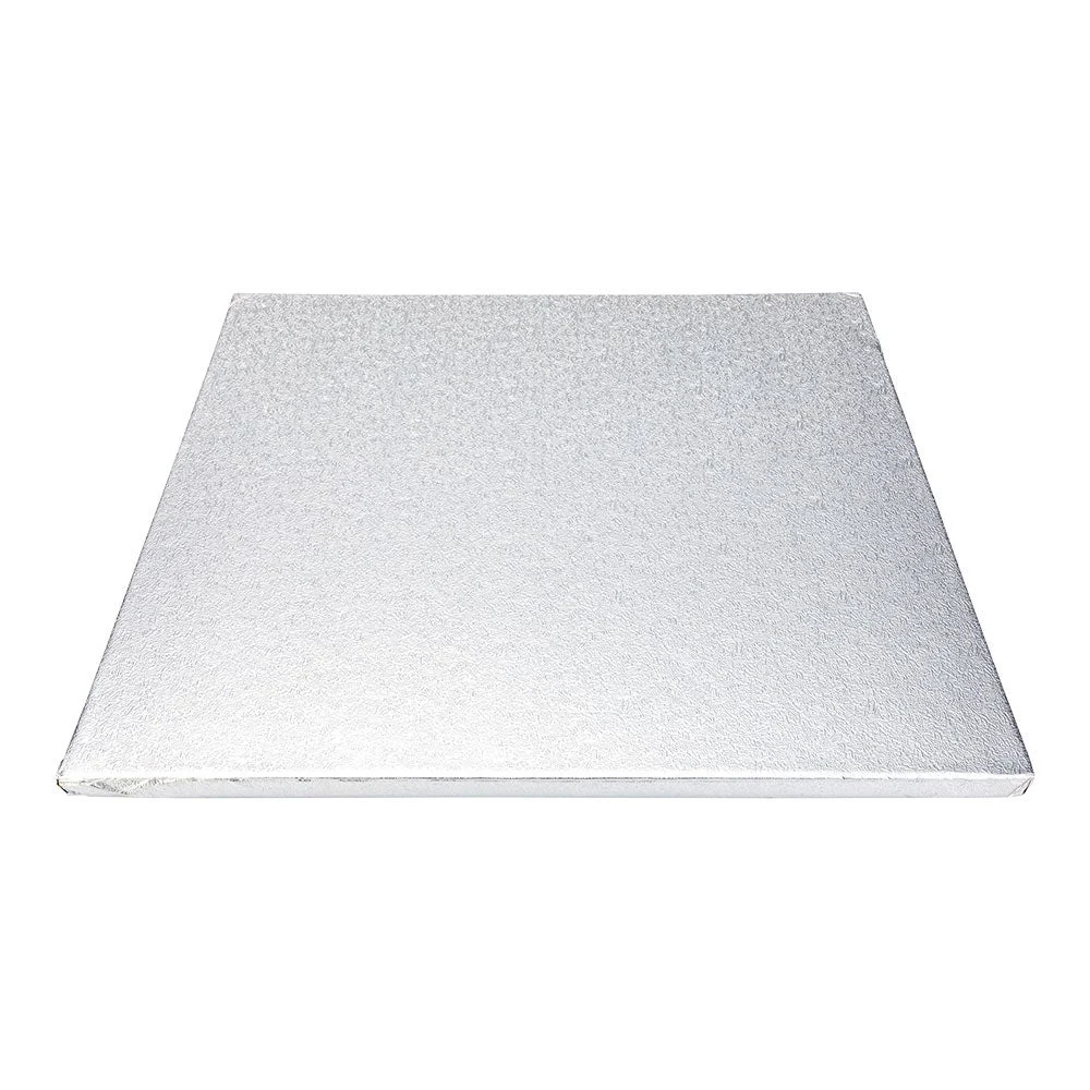 Cake Drum Board, Pastry Tek 12 x 12 x 0.5 Inch, Cardboard, Metallic Silver, Square,1 - 1 EACH