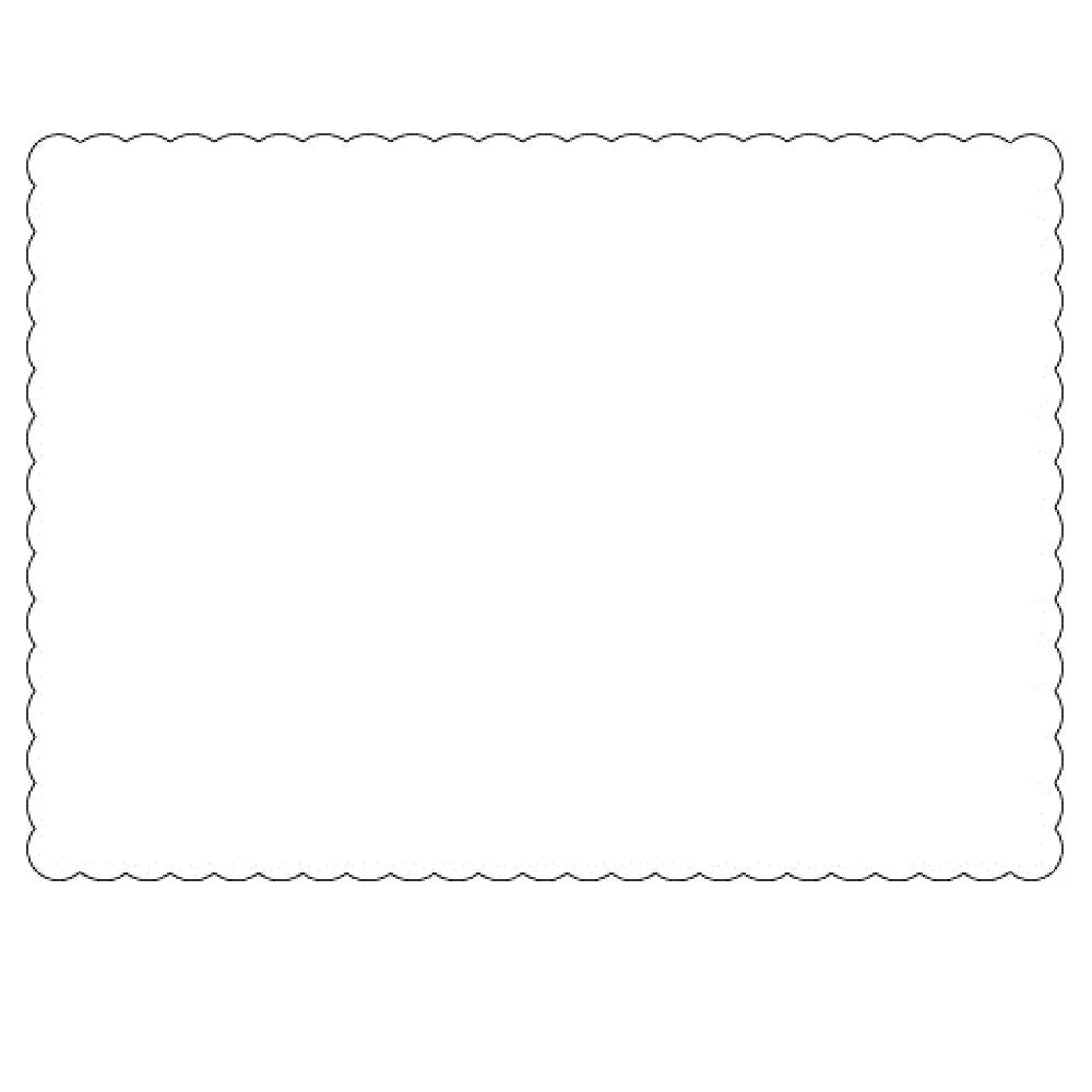 Placemats, 10 x 14 Inch, Paper, White, Scalloped Border, Linen-Embossed,1 - 1000 COUNT