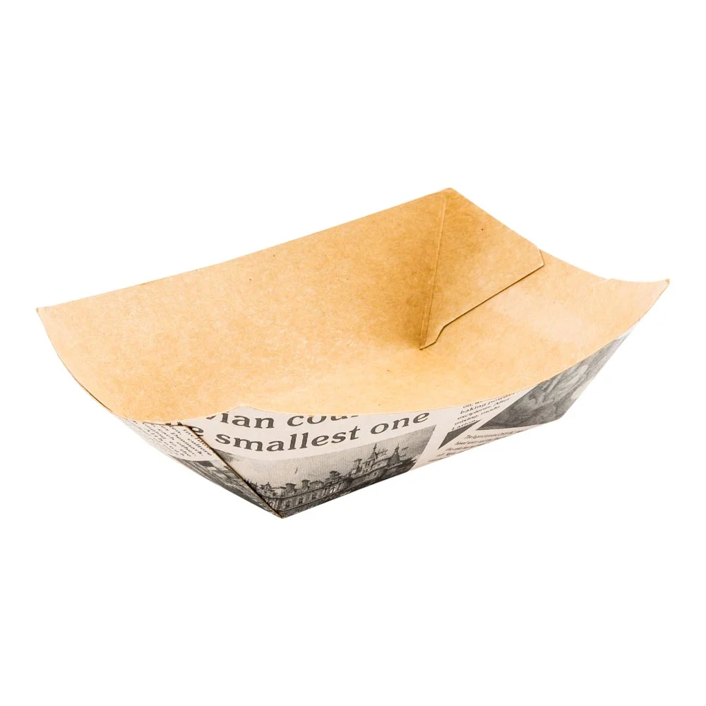 Trays, Food, 3.3 Inch, Paper, News Print Design, 3.3 Linear Inch,1 - 400 COUNT