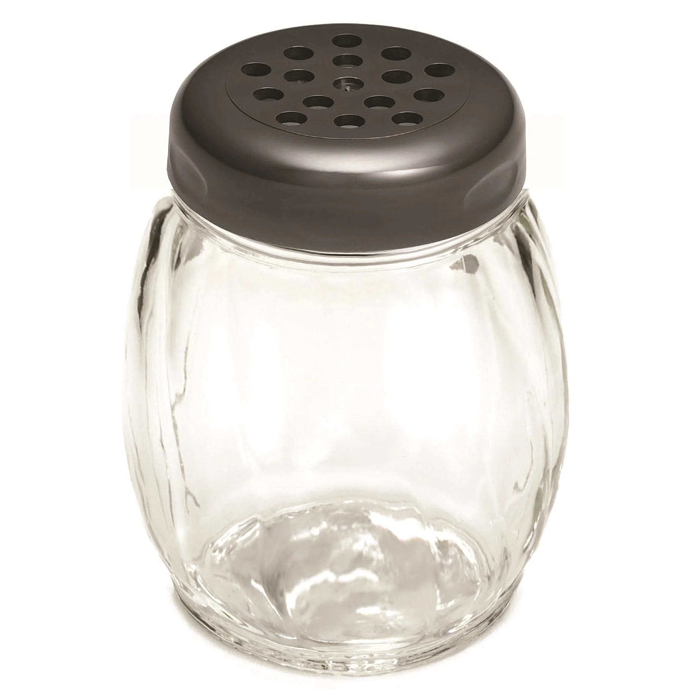 Shakers, 6 Ounce, Clear, Plastic, with Black Plastic Perforated Top, 6 Ounce,12 - 1 EACH