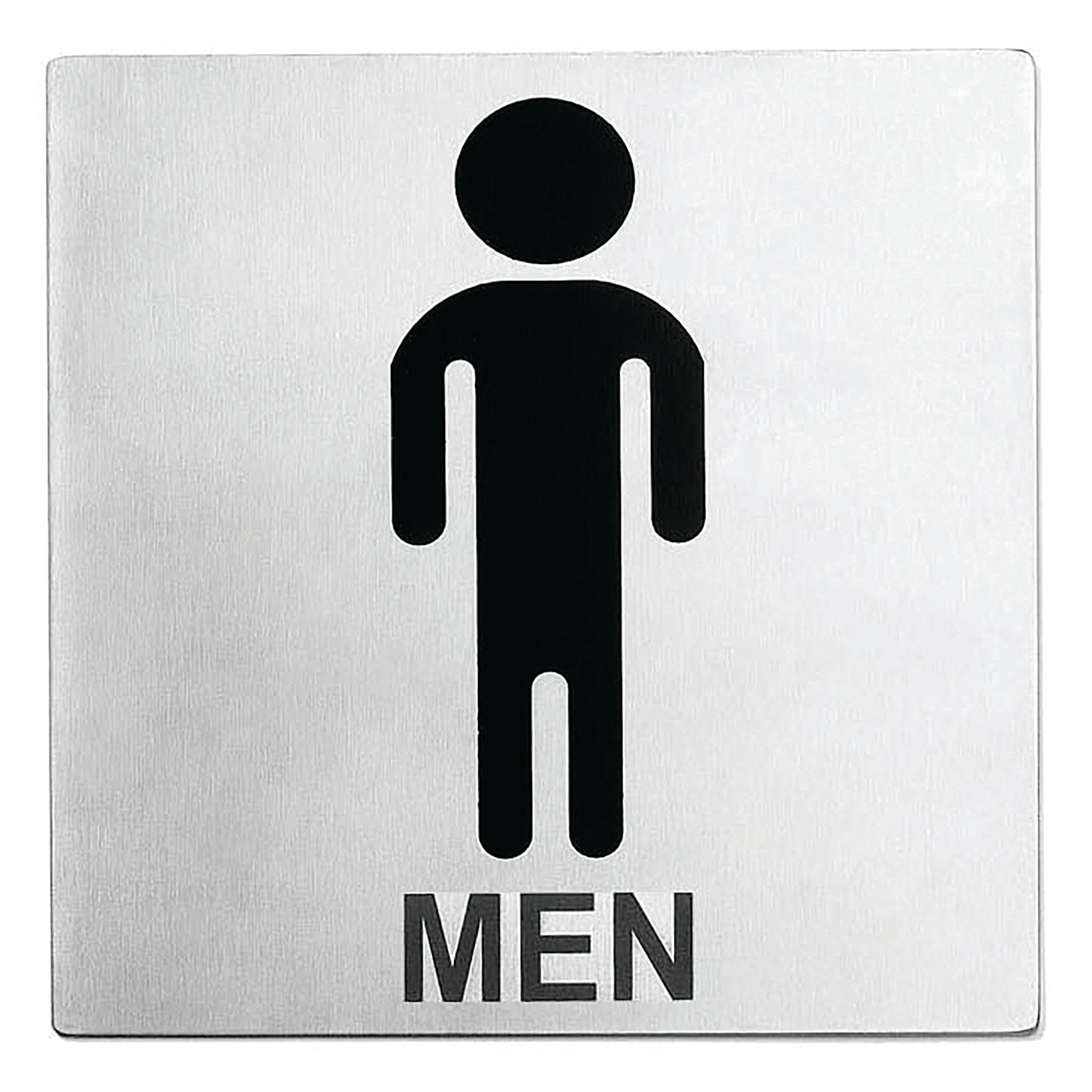 Signs, Symbol, Restroom, Men, Stainless Steel, 5 x 5 Inch,1 - 1 EACH