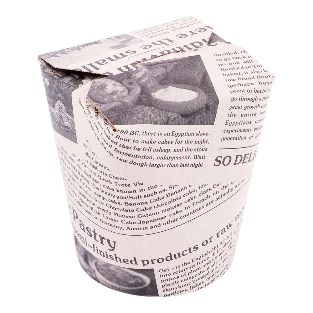 Containers, Noodle Take-Out, 16 Ounce, Paper, News Print, Round, 16 Ounce,1 - 200 COUNT